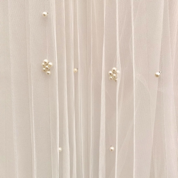 Eva Franco Anthropologie Lila Pearl Tulle Midi Skirt Embellished - Picture 5 of 6